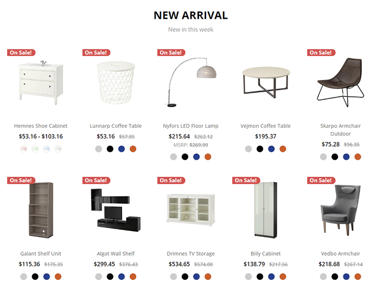 Homepage new products